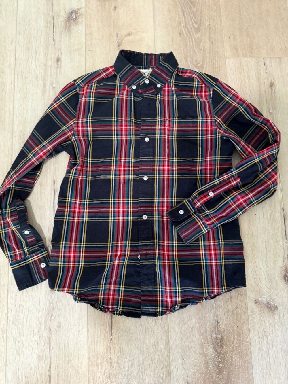 Crewcuts Christmas holiday plaid button up boys 12